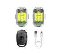 (2 Lights - 1 Remote Control) High Brightness Wireless LED Strobe Light, Rechargeable 7 Color LED Strobe Lights, Anti-Collision Lights, Emergency