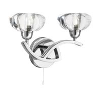 2 Lights Chrome Modern Hallway Living Room Wall Fitting Bracket Light