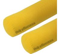 2 Linen Neck Roll Pillowcase Cylinder Bolster Pillowcase with Zipper, (Cover Only), Breathable Round Cervical Pillow Cover, Washable Cover for Cervical Roll Pillow(Yellow, 7x19.6in/18x50cm)
