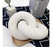 2-Link Wood Chain Link Decor, 7.5 IN Hand Carved Wood Art Craft Decorative Chain Knot Ornament Wood Knot for Rustic Tray Shelf Decor, Living Room, Farmhouse Coffee Table Decor