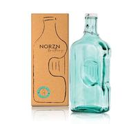 2 Litre Glass Bottle with Lid for Water, Juice, Milk, Table Bottles and Suitable for Refrigerator, 100% Recycled Glass Water Jug Without Additives - Turquoise