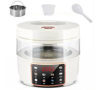 2-Litre Glass Rice Cooker, 400W Glass Inner Pot, Equipped with an Automatic Filter Basket, Supports 24-Hour Timer Function, Suitable for Rice, Grains and Oats, Digital Control Panel with Keep-warm
