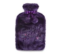 2 Litre Hot Water Bottle with Soft Furry Slogan Cover (Purple - Counting Sheep)