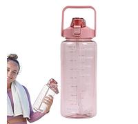 2 Litre Sports Water Bottle, Leak-Proof Water Bottle, 2 Litres, Water Bottle with Straw, Motivational Fitness Water Bottle with Time Marking, Large Capacity Water Bottle with Straw