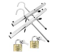 2 Lockable Ladder Grips Set | Ladder Roof Rack Clamps, Heavy Duty Ladder Roof Rack Clamp Clamps Lock, with 2 Padlocks, Roof Rack Van Ladder Mounts 43 * 39.5 * 22cm