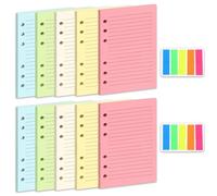 2 Loose-Leaf Book Inserts and 2 Index Stickers, Loose-Leaf Book Replacement, Loose-Leaf Book Supplement, Lined Notebook, Study and Office Supplies