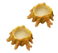 2 Lot Decorative Volcano Cave Structure Reptile Pet Resin Reliable Use Pet Water Dish