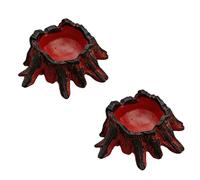 2 Lot Natural Environment Simulation Volcano Decoration Reptile Habitat Support Adaptive and Health Pet Water Dish