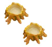 2 Lot Natural Environment Simulation Volcano Decoration Reptile Habitat Support Adaptive and Health Pet Water Dish