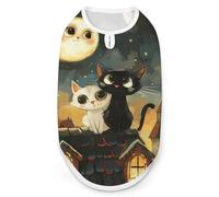 2 Love Cats Sitting on Roof in Old Town Dog Shirts Pullover Pet Vest T-shirts for Small Medium Dogs & Cats