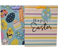 2 Luxury Easter Gift Bags - Medium (23x18x10.2cm) | Premium Easter Gift Bags for Medium Easter Eggs, Chocolates & Small Gifts