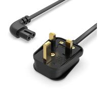 2 M C7 Figure 8 90° Angle Main Power Lead with UK Plug - Fit for Sony PS5 PS4 PS3 Slim, Fit for PlayStation 5 4 3, Xbox Series X/S, Xbox One X/S, Printer, Pure Copper, Flexible Charger Cable Cord
