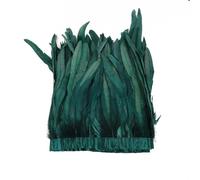 2 M Colorful Rooster Tail Feather Ribbon for DIY Crafts Decor Feathers Trims Strip for Wedding Party Clothing Dark EN8 20-25cm 8-10inch