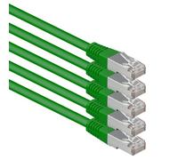 2 m green - 5 pieces Cat.6 patch cable network cable CAT6 S-FTP Gigabit Lan PIMF CAT 6 copper CU halogen-free Internet DSL game console Smart TV