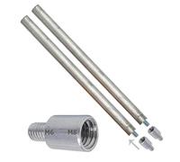 2 magnesium anodes 22 x 350 mm for electric boilers + 2 adapters for different threads M8 to M6. Sacrificial anode for electric heaters compatible with the most important brands