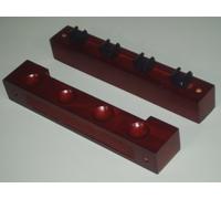 2 MAHOGANY POOL/SNOOKER CUE RACK HOLDS 4 CUES **