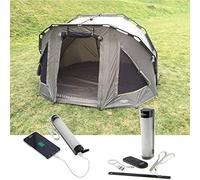 2 Man Fortress 3 Rib Bivvy NGT Carp Fishing Waterproof + Large Bivvy Light