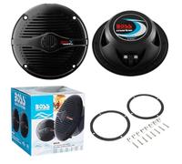2 marine speakers BOSS AUDIO SYSTEMS MR50B 2-way black 5.25" 13.5 cm 135 mm 75 watt rms 150 watt max waterproof sea swimming pool boat hotel, per pair