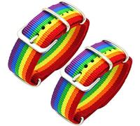 Maxter 2 LGBT Gay Pride Bracelet and Adjustable Watch Strap with Multicolored Rainbow