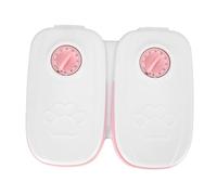 2 Meal Automatic Pet Feeder, Smart Timed Dry Or Semi Moist Food Dispenser for Dog Cat, Large Capacity with Ice Pack Space and Removable Trays, Anti Slip Design for Small to Medium (Pink)