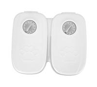 2 Meal Automatic Pet Feeder, Smart Timed Dry Or Semi Moist Food Dispenser for Dog Cat, Large Capacity with Ice Pack Space and Anti Slip Pads, ABS Material for Regular (Gray)