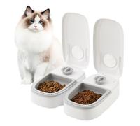 2 Meal Programmable Pet Feeder Automatic Dog and Cat Feeder Dry and Wet Food Water Dispenser with 48-Hour Timer for Cats Small Dogs Puppy Kitten Rabbit
