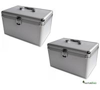 2 Mediarange Aluminium 200 CD DVD DJ storage Flight case numbered sleeves BOX75