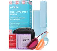 2 Menstrual Discs and Applicator Bundle - No Metals or Toxins - 100% Medical-Grade Silicone-Most Soft Reusable Period Disc - Inserts and Removes Like a Tampon - Capacity of 5 and 7 Tampons