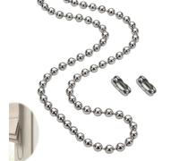 2 Meter 6.5 Feet Roller Blind Chain,4.5mm Silver Roman Blind Kit,Includes 2 Drawstring Connector,Vertical Blind-Chain Curtain,Pull-Cord Extension Replacement Part,For Decorating Rooms,Window,And Doors