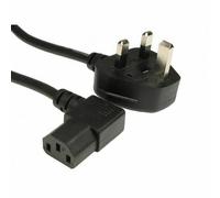 2 Meter Black Right Angle Kettle Lead Cable Power UK Plug Cord IEC C13