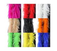 2 Meter Ostrich Feather Scarf Black Red Blue White(Red)