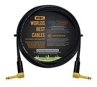 2 Meter - Van Damme Pro Grade Classic XKE - Premium, Ultra-Flexible Multi-Shielded Guitar Bass Instrument Effects Pedal Patch Cable w/Eminence R/Angled Gold ¼ inch TS Plugs & Staggered Boots