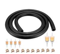 2 Meters Fuel Line Hose Kit 5mm ID, Petrol Hose Pipe with 10 Hose Clamps and 6 Inline Fuel Filters, Flexible Fuel Hose Compatible with Cars, Motorcycles, Scooters, Trucks