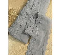 2 Meters Grey Cotton lace Embroidered lace Sewing Ribbon Fabric Guipure DIY Trims warp Knitting DIY Garment Accessories 8.5cm-Default