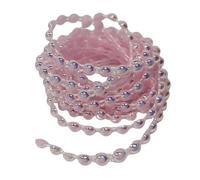 2 Meters Imitation Flat Back Pearl Bead Chain Garland 6MM Iridescent Pink Pearls String Beads Chain for Craft Embellishments