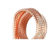 2 Meters Pure Copper Braided Ground Strap - Flexible Tinned Flat Braid Cable for Grounding, Bonding in Automotive, Industrial, Electronics, Machinery & Aerospace Applications(8 square)