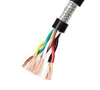 2 Meters Shielded Twisted Pair Copper Wire 18/20/22/24/26 2/4/6/8 Cores Signal Control Trunking(18awg 0.75mm2 Black,6cores)