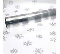 2 Metre Christmas Silver Snowflakes Cellophane Florist Hamper Wrap 2 Metre