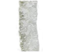 2 Metre Deluxe Chunky Fluffy Tinsel Bright and Classic Christmas Colours 6 Foot 7" Long Thick and Thin 6ply Foil Metallic Tinsel Many Colours (White)