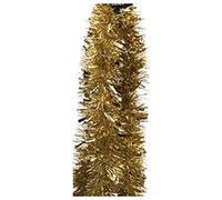 2 Metre Deluxe Chunky Fluffy Tinsel Bright and Classic Christmas Colours 6 Foot 7" Long Thick and Thin 6ply Foil Metallic Tinsel Many Colours (Gold)