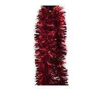 2 Metre Deluxe Chunky Fluffy Tinsel Bright and Classic Christmas Colours 6 Foot 7" Long Thick and Thin 6ply Foil Metallic Tinsel Many Colours (Red)