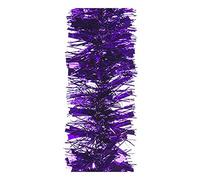 2 Metre Deluxe Chunky Fluffy Tinsel in Bright and Classic Christmas Colours 6 Foot 7" Long Thick and Thin 6ply Foil Metallic Tinsel in Many Colours (Purple)