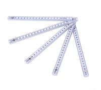 2 Metre Folding Ruler, 10-Part Slide Rule with Steel Spring Lock, Double Sided ABS Measuring Tool for Carpentry, DIY & Underwater Projects