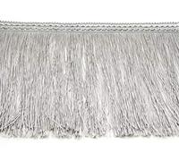 2 metre Fringe 20CM Wide Tassel Trim LACE, Available in 5 Colours by MNJ-TRIMMINGS (Silver)