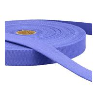 2 Metres Cornflower Cotton Webbing, Heavy Duty 25mm Wide Strong Strap | Thick firm woven tape, Machine washable 30°C, For bag handles, tote bags, belts, dog leads, upholstery, repairs & crafts