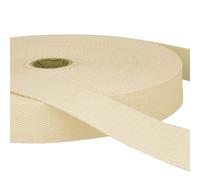 2 Metres Cream Cotton Webbing, Heavy Duty 25mm Wide Strong Strap