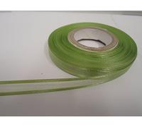 2 metres (Cut from Reel) x 10mm Edged Organza Ribbon Sage Light Green Double Sided Satin Edge Sheer 10 mm 3/8" 1cm