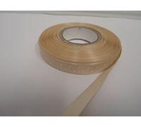 2 metres (Cut from Reel) x 10mm Polka dot Satin Ribbon Cream with White Spots dots 10 mm 3/8" 1cm