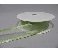 2 metres (Cut from Reel) x 25mm Edged Organza Ribbon Sage Light Green Double Sided Satin Edge Sheer 25 mm 2.5cm 1" 1 Inch