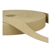2 Metres Golden Baige Cotton Webbing, Heavy Duty 25mm Wide Strong Strap